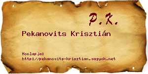 Pekanovits Krisztián névjegykártya