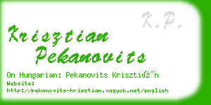 krisztian pekanovits business card